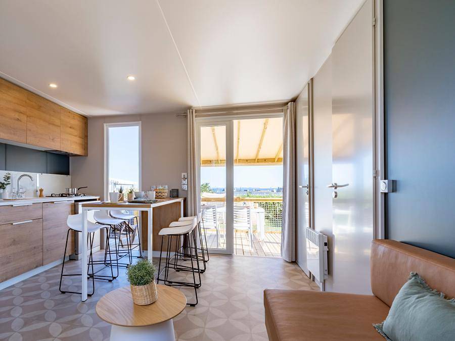 Camping Sandaya Le Kérou - Mobilheim 6 personen - Cottage Privilège Tv Lv - 3 Zimmer - 6 Personen in Clohars-Carnoët, Côte de Cornouaille