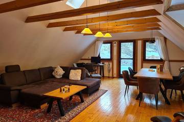 Ferienwohnung für 5 Personen, mit Balkon und Garten sowie Sauna in Naila