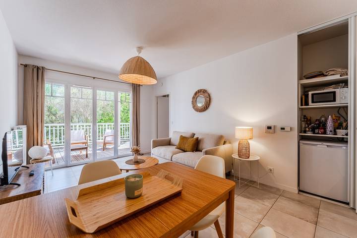 Ganze Wohnung, Appartement „Cocon Des Sables-Bassin d’Arcachon“ mit Gemeinschaftspool, privater Terrasse und WLAN in La Teste-de-Buch, Arcachon und Umgebung