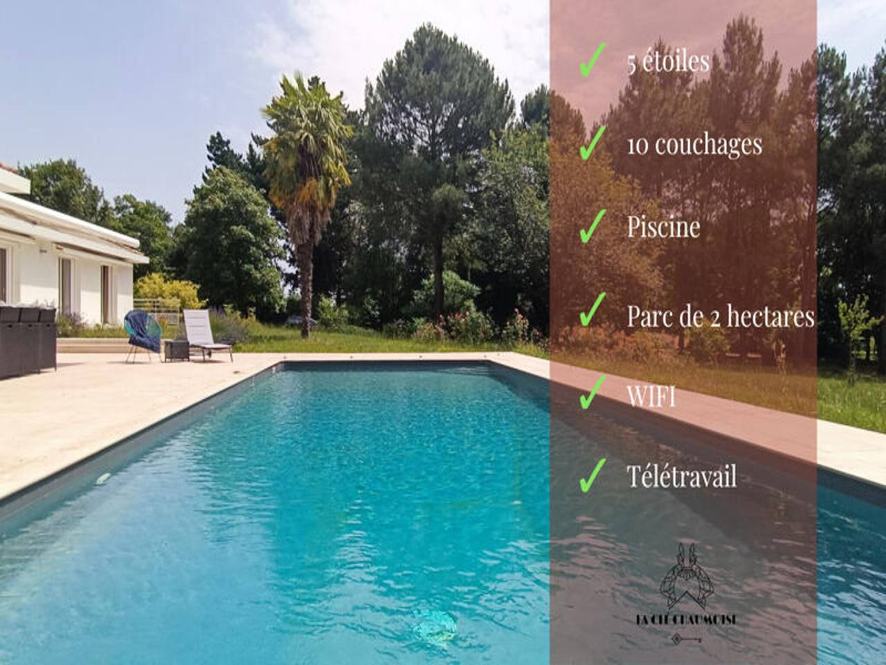 Ganze Wohnung, Villa in Vendée mit Pool in der Nähe des Yon-Tals in Rives-de-l'Yon, La Roche-sur-Yon und Umgebung