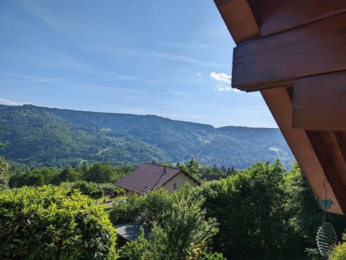 Chalet ensoleillé dans les Hautes Vosges avec terrasse, local vélos et skis, charges incluses in Thiéfosse, Parc naturel régional des Ballons des Vosges