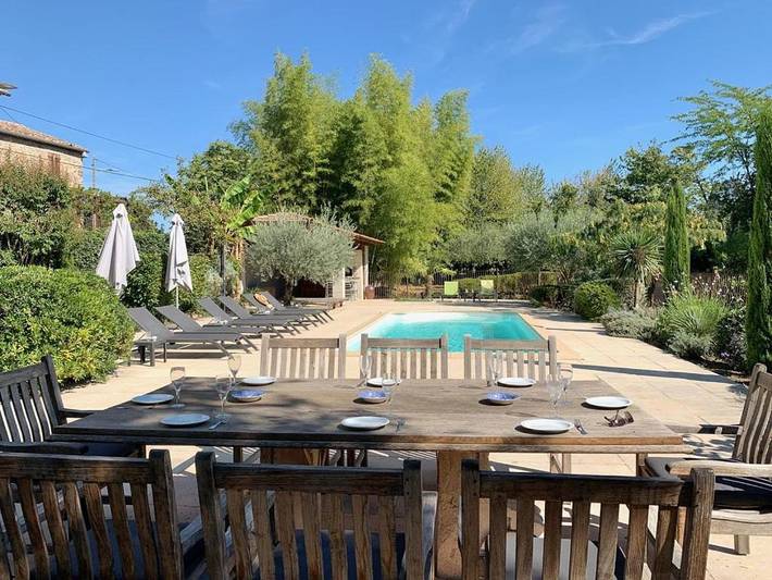 Gîte pour 12 personnes, avec vue ainsi que piscine et jardin à Les Mages - 3