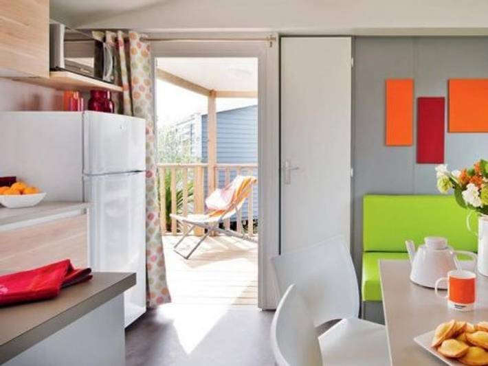 Flower Camping Vitamin - Mobilheim 4 personen - Comfort 25m² (2 Zimmer) + Tv + Integrierte Terrasse - Anreise Sonntag in Saint-Aubin-sur-Scie, Dieppe und Umgebung