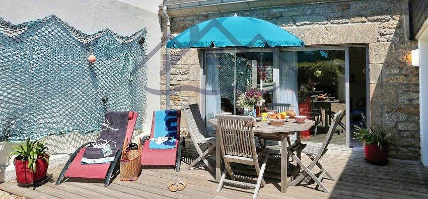 Gîte pour 4 personnes, avec terrasse dans Plage de Grève Blanche (Guilvinec)