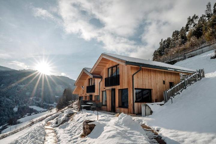 Chalet für 2 Personen, mit Balkon und Terrasse sowie Garten und Sauna in Schlern-Gruppe