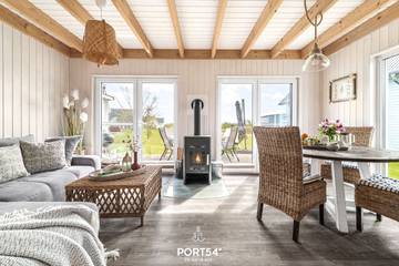 Ferienhaus mit Meerblick für 6 Personen, mit Garten und Sauna sowie Ausblick in Olpenitz