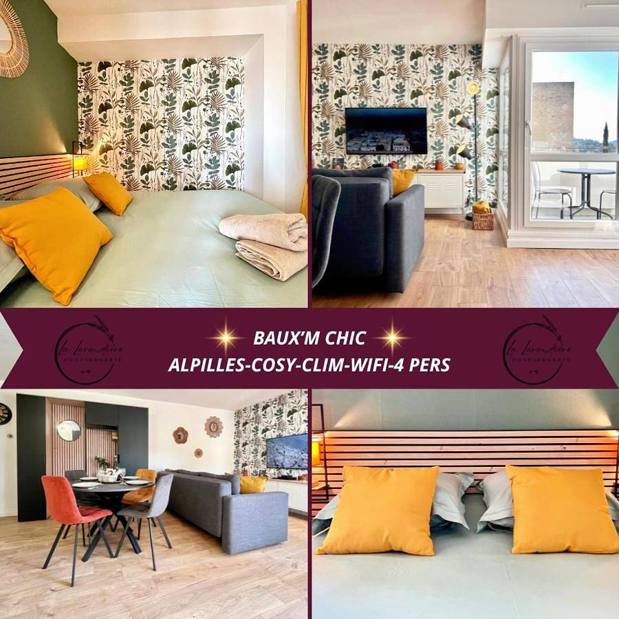 Appartement entier, Baux'M Chic - Alpilles, Grand Studio Cosy, Clim, 4 personnes in Les Baux-de-Provence, Région d'Arles