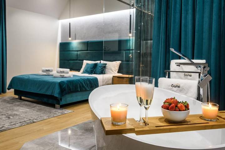 Ferienwohnung für 2 Personen, mit Whirlpool und Terrasse sowie Sauna in Leba