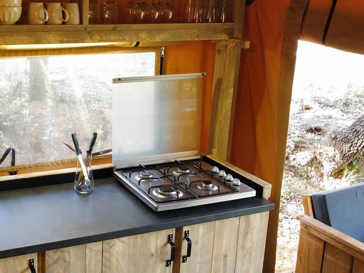 Camping Charlemagne - Safarizelt 5 personen - Eco-Lodge Savane in Grimaud, Mittelmeerküste (Frankreich)