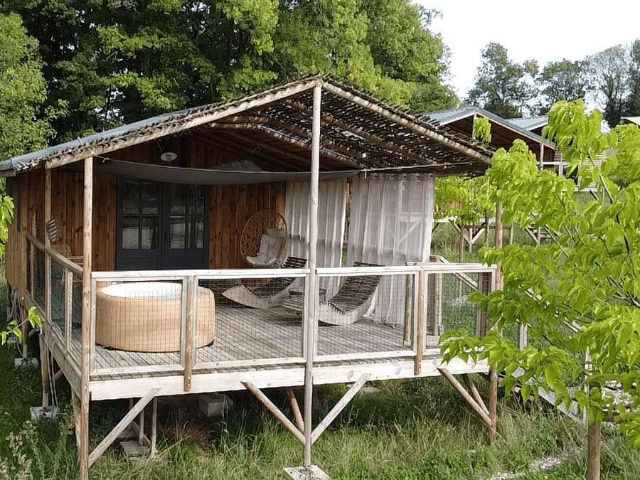 La Buissonnière Lodges - Lodge 2 personen - Hütte Lodge duo Spa (17 m² - 1 Schlafz.) in Chisseaux, Tours und Umgebung