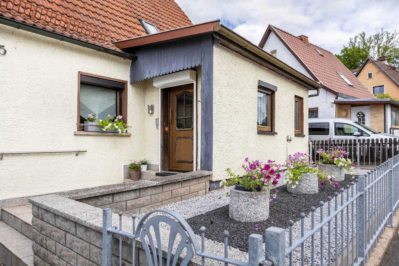 Vakantiehuis 'Eisfelder Blick' met privé zwembad, privé terras en Wi-Fi in Eisfeld, Hildburghausen en omgeving