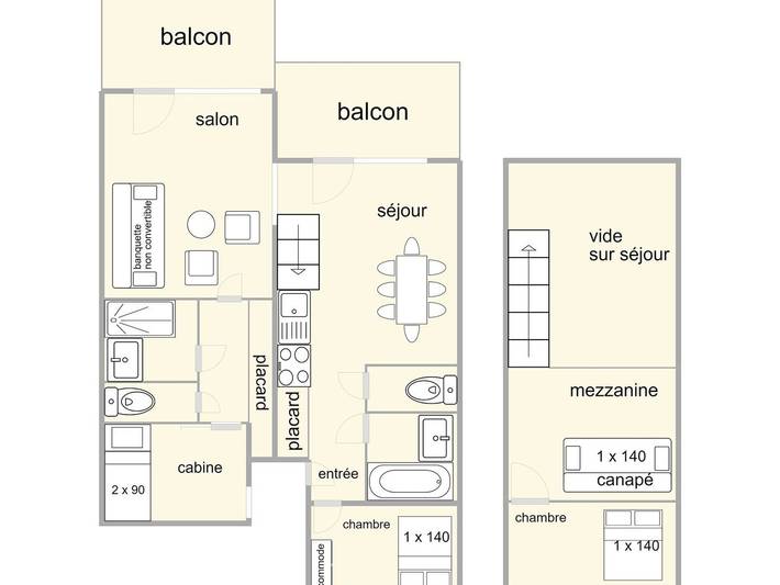 Gîte pour 8 personnes, avec balcon à Les Saisies - 3