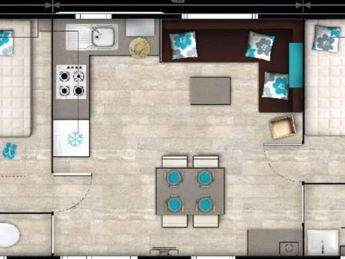 Mobil home pour 4 personnes, avec terrasse et piscine, animaux acceptés dans Plage De La Banche Binic - 4