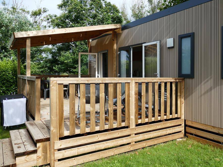 Camping La Corniche - Mobilheim 6 personen - Familie - 3 Schlafzimmer - Fernseher - Lv in Plozévet, Côte de Cornouaille