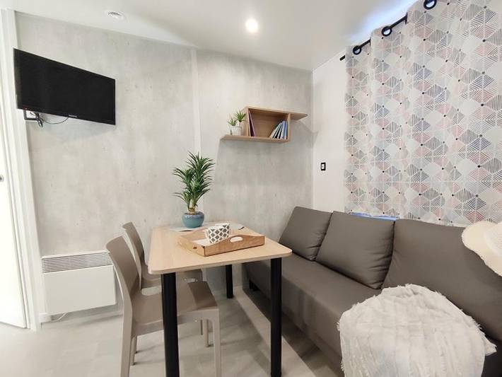 Camping L'eau Vive - Mobilheim 4 personen - Terrasse in Vernet-les-Bains, Parc naturel régional des Pyrénées catalanes