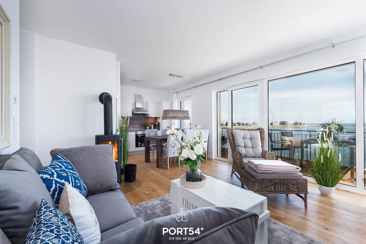Ganze Wohnung, Ocean Lounge - 1. Reihe, Meerblick, Balkon, Sauna, Kamin, E-Ladesäule inkl. in Olpenitz, Kappeln