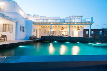 Ferienhaus für 24 Personen, mit Pool und Meerblick sowie Garten und Sauna, kinderfreundlich auf Mykonos