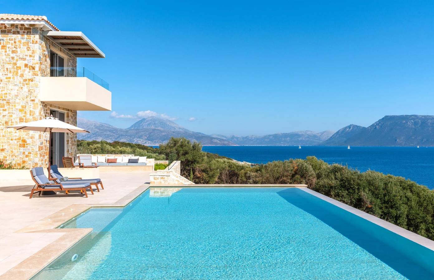 Elegant Waterfront Villa with Uninterrupted Ionian Views and Direct Sea Access in Katomeri, Meganisi