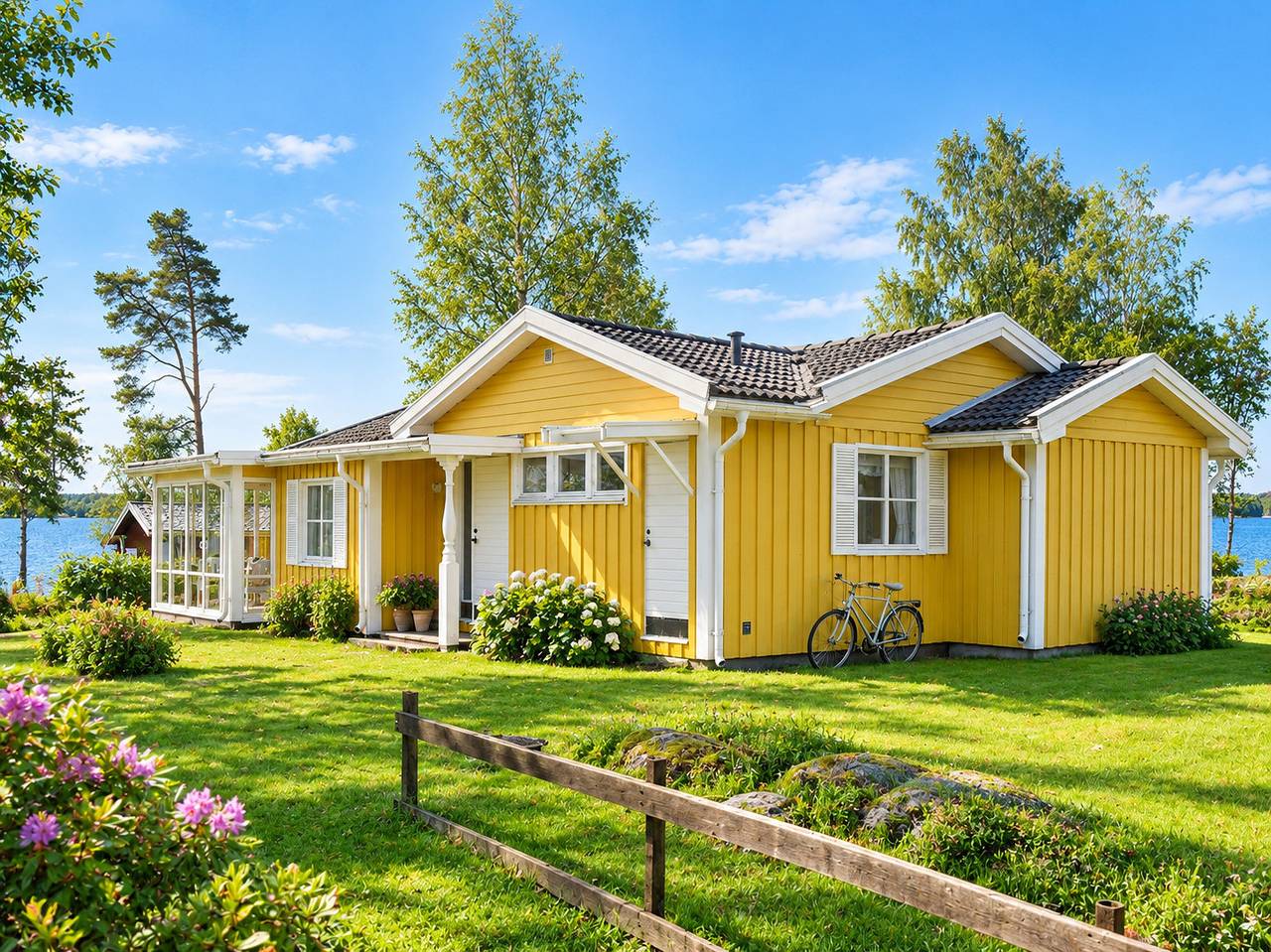 Hus för 4 Personer, med sjöutsikt samt terass och trädgård