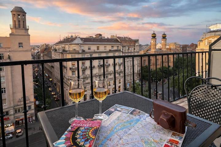 Vakantieappartement voor 2 personen, met terras en uitzicht in Boedapest