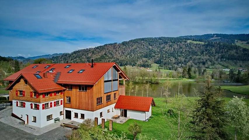 Hütte für 4 Personen, mit Balkon und Garten sowie Sauna in Oberstaufen - 2
