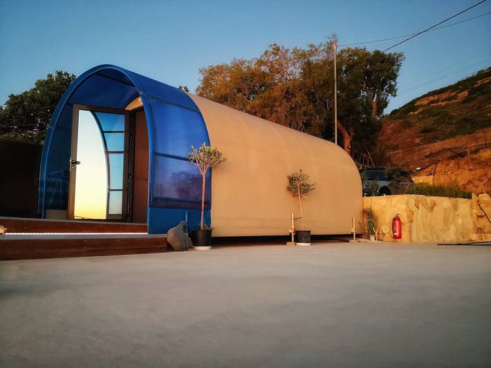 Blockhütte für 2 Personen, mit Meerblick und Terrasse sowie Garten, mit Haustier auf Kreta - 4