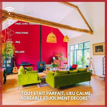 Gîte pour 11 personnes, avec vue et jardin, adapté aux familles à Triguères