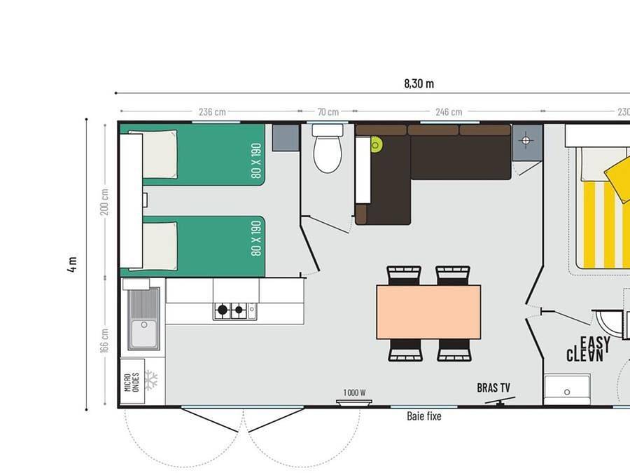 Domaine de la Motte - Mobilhome 4 personnes - Mh Riviera suite 2Ch 4P in Signy-le-Petit, Parc naturel régional des Ardennes