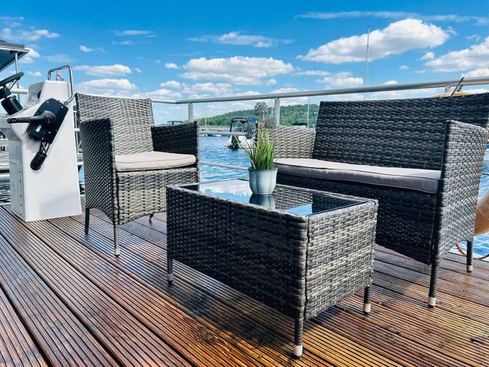 Hausboot mit Dachterrasse am Geiseltalsee in Braunsbedra, Saale-Unstrut
