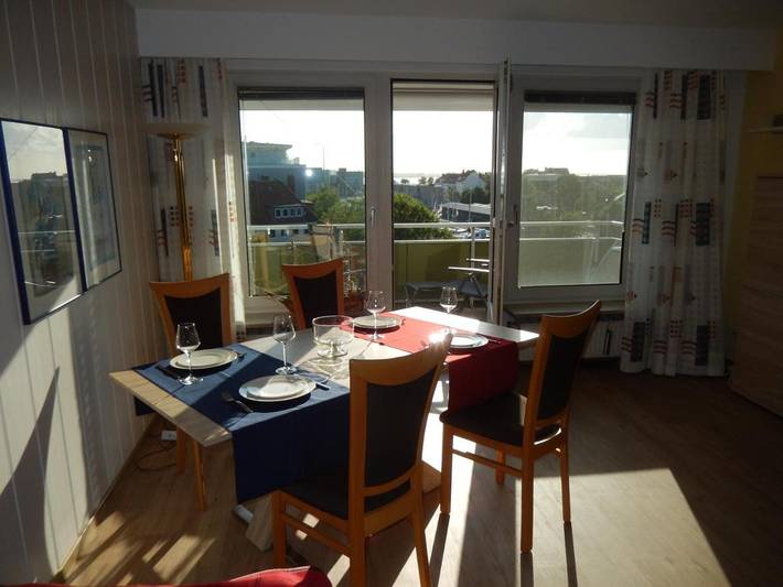 Ferienwohnung mit Meerblick für 4 Personen, mit Balkon und Ausblick