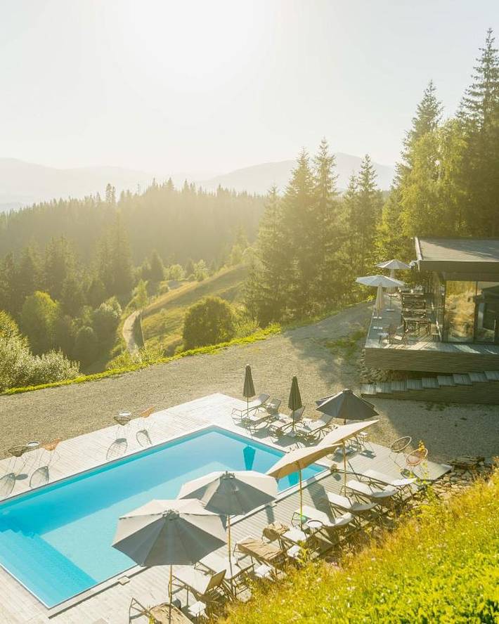 Ferienhaus für 5 Personen, mit Ausblick und Terrasse sowie Sauna, mit Haustier in der Ukraine
