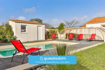 Gîte pour 6 personnes, avec jardin ainsi que piscine et terrasse à Commequiers