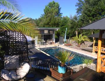 Chambre d’hôte pour 2 personnes, avec jardin et terrasse ainsi que piscine et vue à Moliets-et-Maa