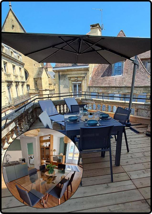 Gîte pour 8 personnes, avec vue et terrasse dans Rue Typique De Sarlat Sarlat La Caneda