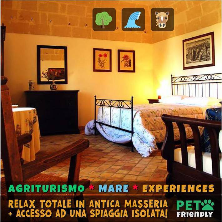 Agriturismo per 3 persone, con giardino e panorama, con animali domestici in Provincia di Taranto