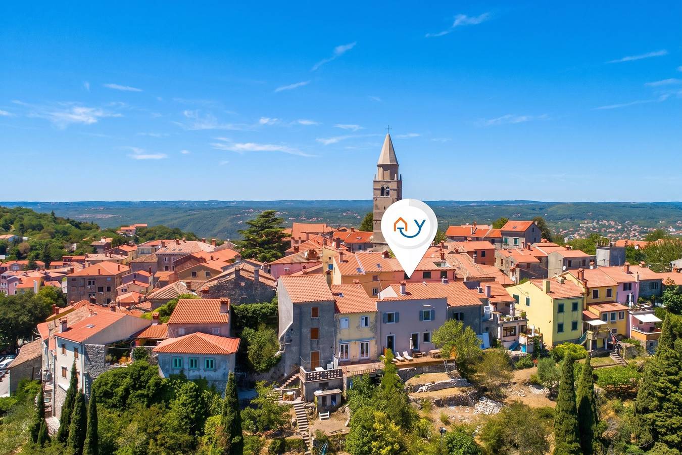 Casa Giuseppe /w Panoramic View in Labin Stadt, Labin