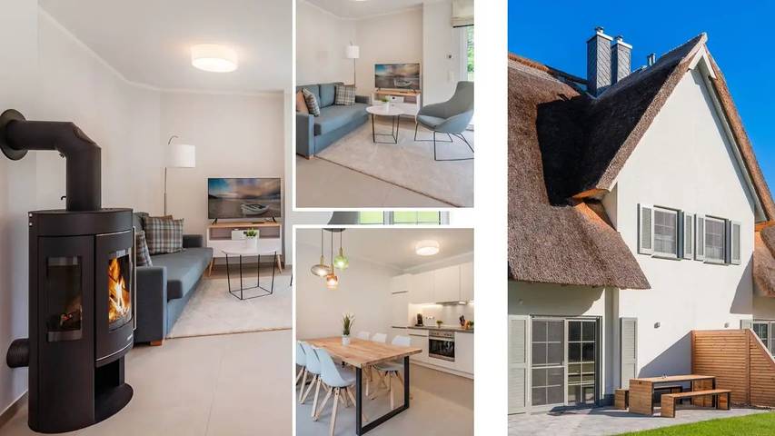 Ferienhaus mit Meerblick für 5 Personen, mit Balkon und Sauna sowie Garten im Stettiner Haff
