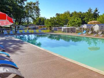 Mobil home pour 2 personnes, avec bassin pour enfant à Sainte-Eulalie-en-Born