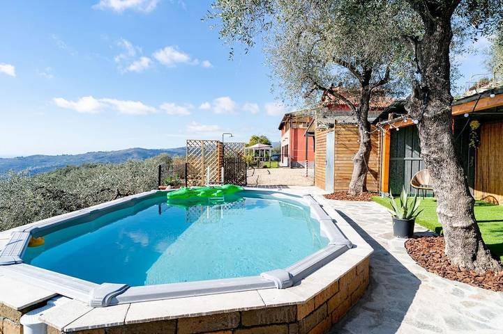 Bungalow für 5 Personen, mit Pool und Garten, mit Haustier an der Ligurische Küste