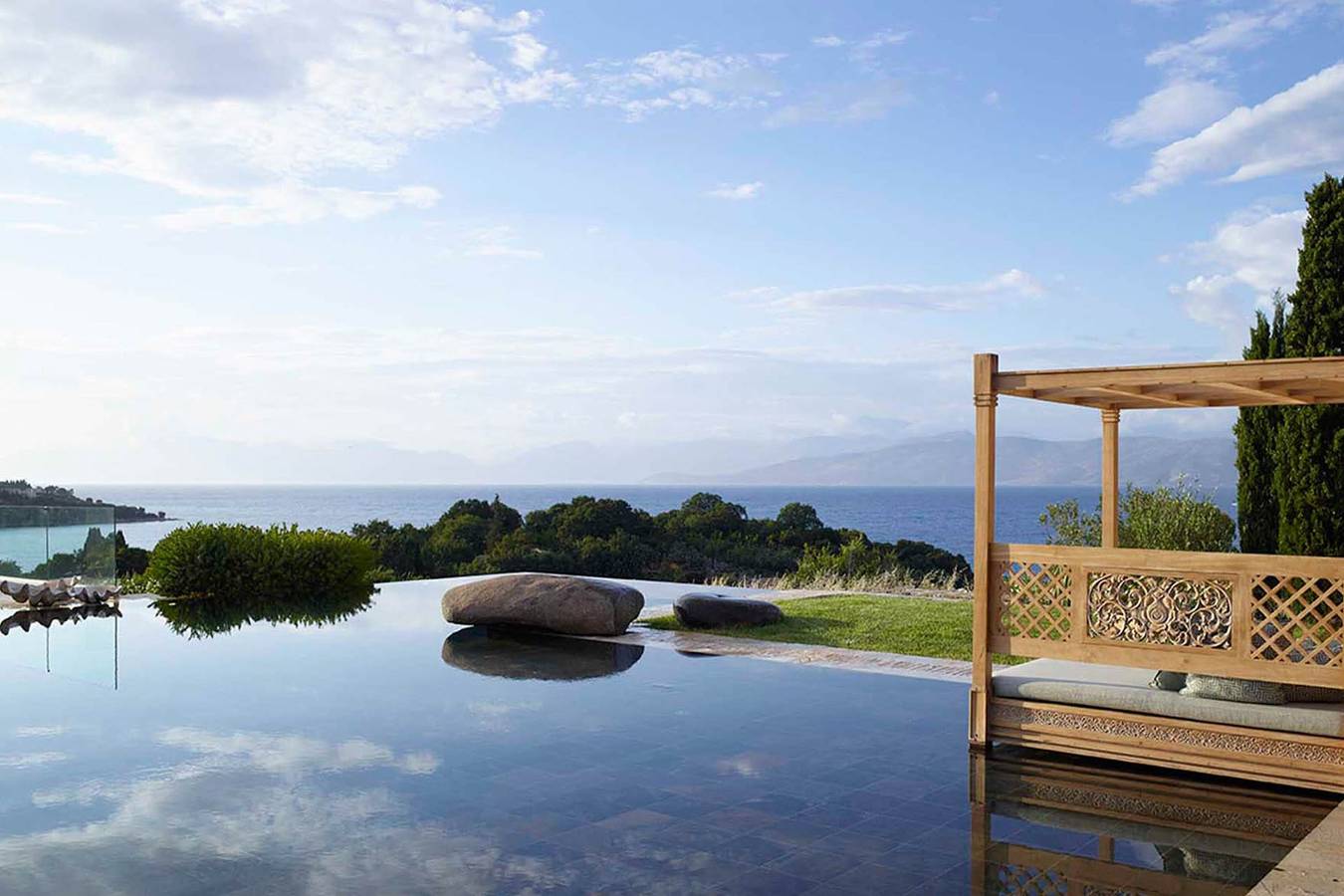 Exquisite Corfu Villa | Beachfront Villa Allure | 6 Bedrooms | Private Heated Pool | Children’s playground | Bbq Area with Dining Table  | Direct Access to Private Beach | Kassiopi in Corfu