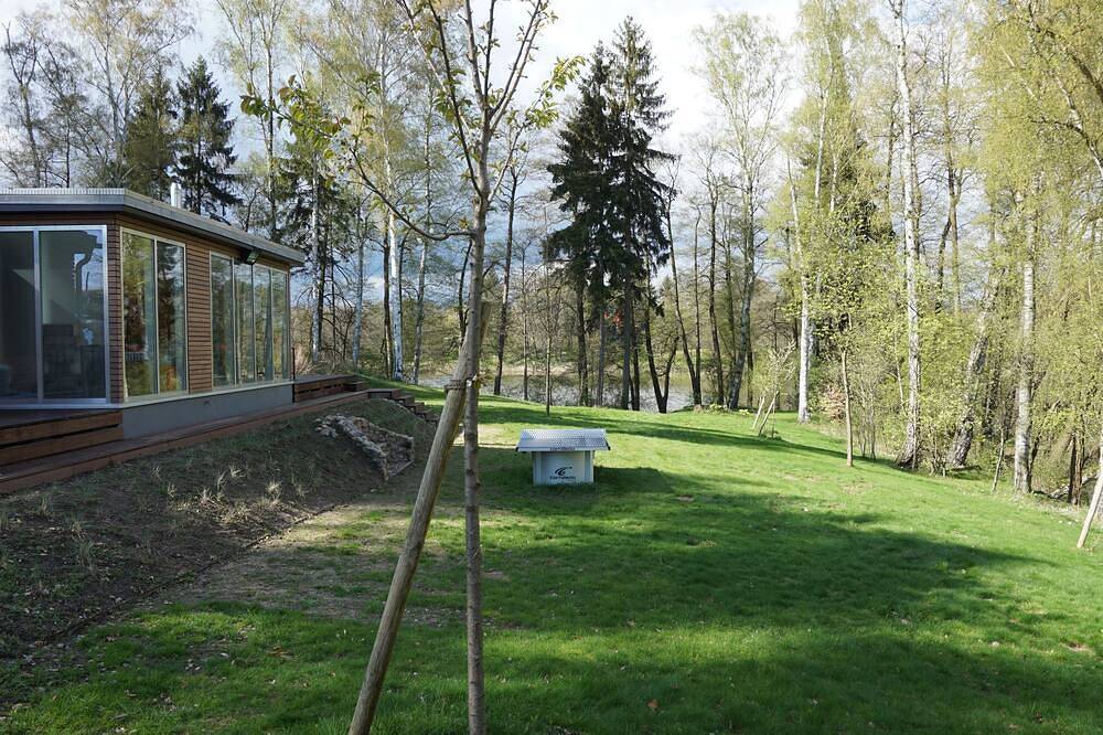 Backen mit Seeblick, Sauna + Kamin + Boot + 2500qm Garten in Chossewitz, Friedland
