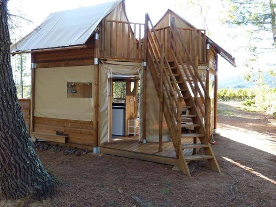 Camping Hello Soleil - Chalet 4 personen - Cabane de l'Ecureuil 4p 2Ch 1Sdb in Lablachère, Parc naturel régional des Monts d'Ardèche