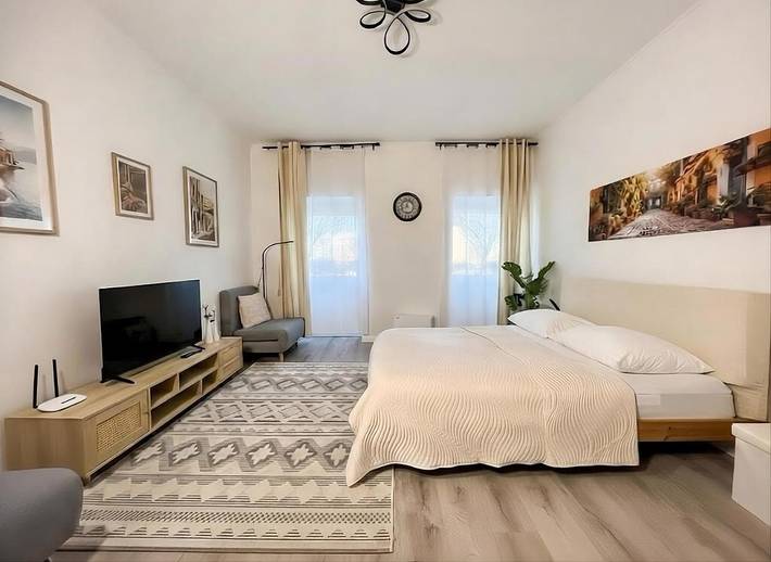 Ferienwohnung für 4 Personen, mit Ausblick und Garten