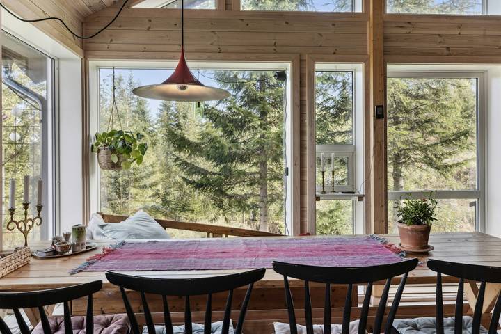 Familienhütte mit Blick auf Hadeland in Lunner