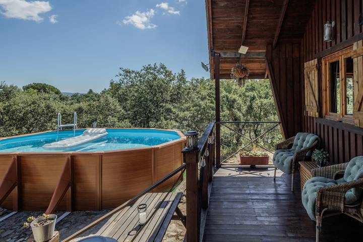 Cabaña de madera para 4 personas, con jardín, Se admiten mascotas en Sierra Norte de Sevilla - 3