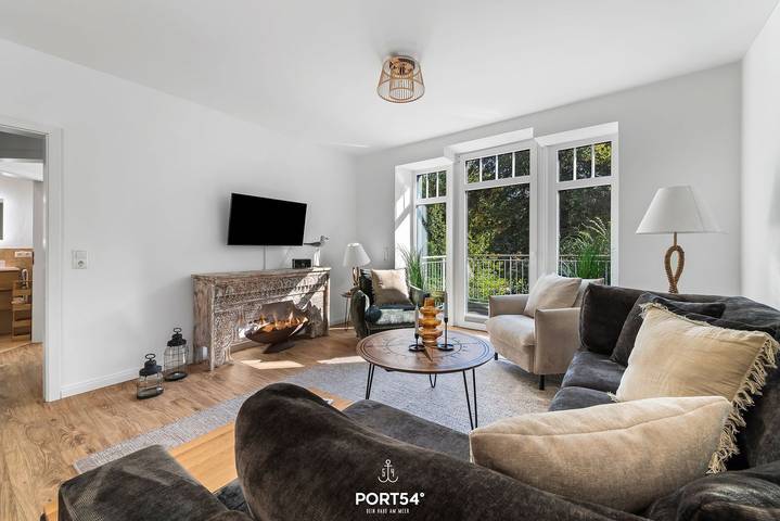 Ferienwohnung für 6 Personen, mit Balkon und Terrasse sowie Garten und Ausblick in Hedwigenkoog