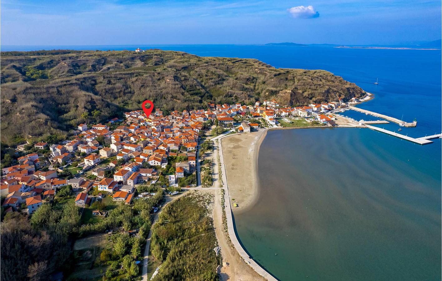 Gemütliche Ferienwohnung mit Terrasse und malerischer Aussicht, 700 m vom Strand entfernt in Susak