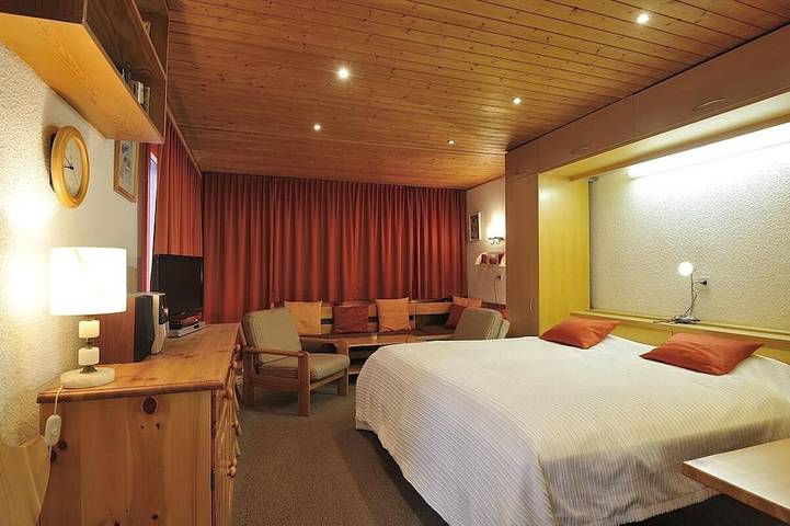 Entire apartment, Comfortable studio for 2-4 persons : Entrance-hall - living room with 2 pull-down beds and 2 sofa-be in Grimentz, Anniviers