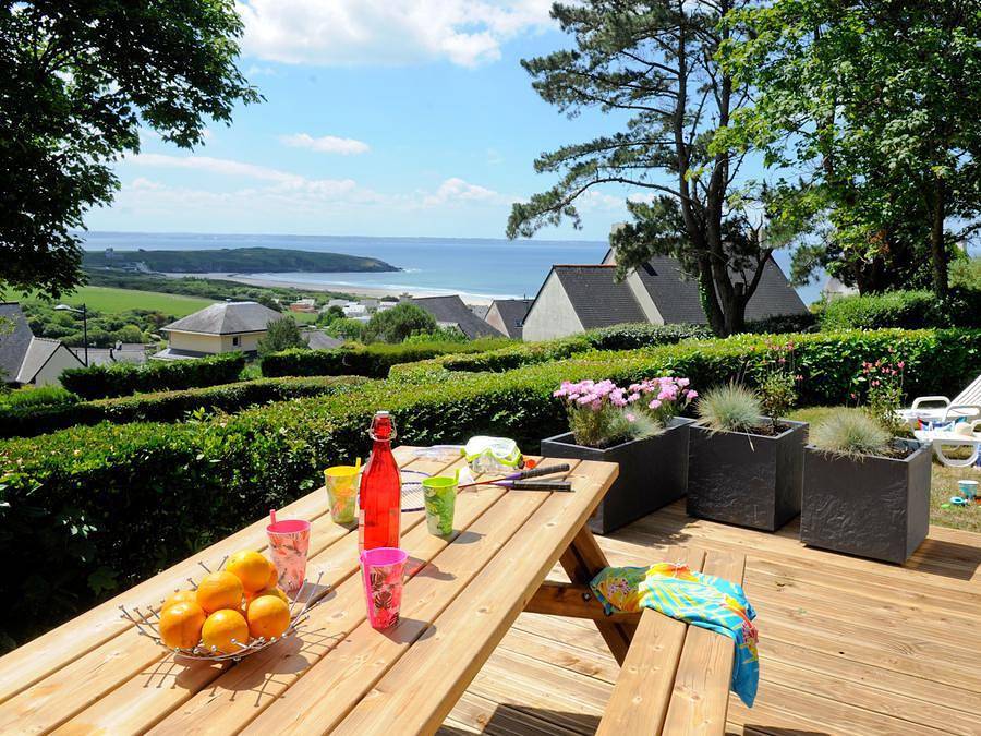 Camping Sites et Paysages - Le Panoramic  - Mobilhome 6 personas - Casa R 37m² (3 dormitorios 2 baños) Terraza Vista al mar in Telgruc-sur-Mer, Iroise