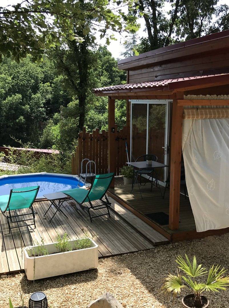 Chalet studio Aria climatisé avec piscine in Saint-Alban-Auriolles, Ardèche